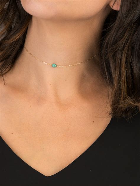 Choker Necklace REAL Turquoise With Gold Filled Sterling Etsy
