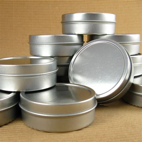 2 Oz Silver Round Metal Tins Set Of 12 Containers Ready