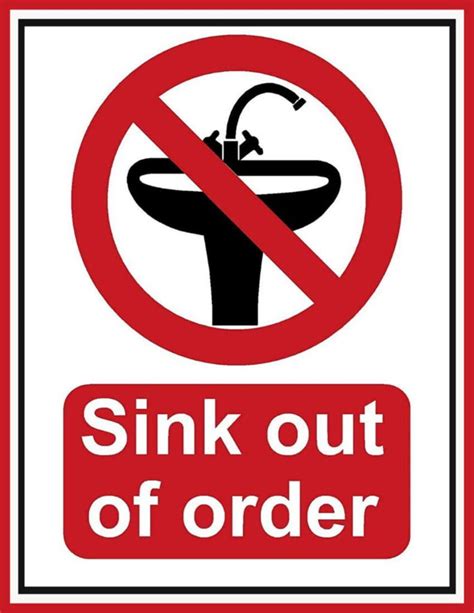 Sink Out Of Order Sign Template Free Download