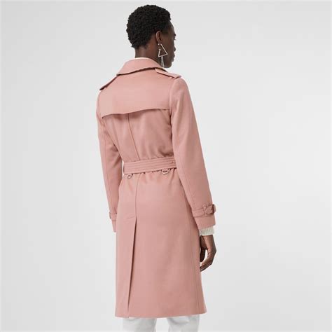 Burberry Cashmere Trench Coat In Chalk Pink Pink Lyst