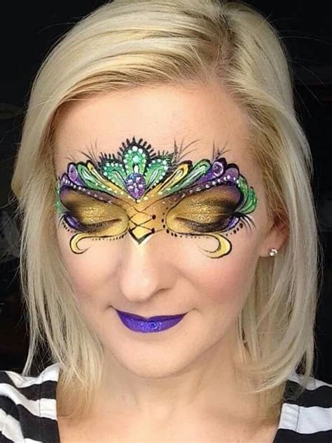 Mandy Moody Face Painting Mardi Gras Mask Design Mardi Gras Makeup