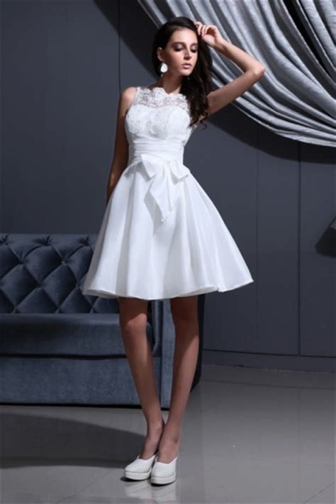 Taffeta Lace Applique Short Wedding Gown Wbcf1838 Persuncc