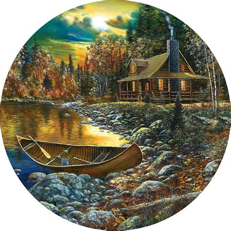 Fall Cabin 500 Pieces Sunsout Puzzle Warehouse