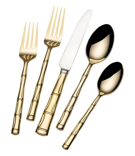 Wallace Silversmiths Bamboo Gold Plated 20 Piece Stainless Steel
