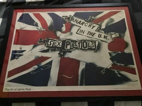 Sex Pistols ‘anarchy In The Uk Jamie Reid Official 96 Anniversary Framed Poster 40030 Picclick