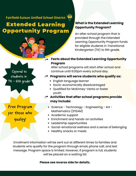 Expanded Learning Opportunity Program Fairfield Suisun Unified School