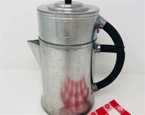 Wear Ever Aluminum No2206 Drip Stove Top 6 Cup Coffee Pot 1950s
