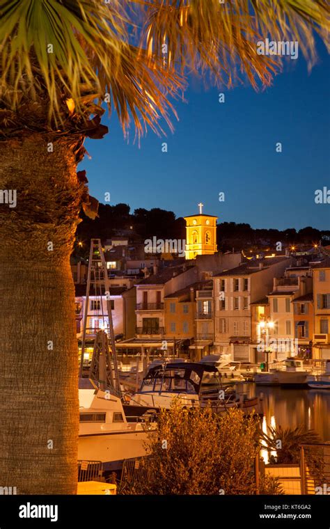 Twilight Over The Harbor Town Of Cassis Along The Cote Dazur Bouches