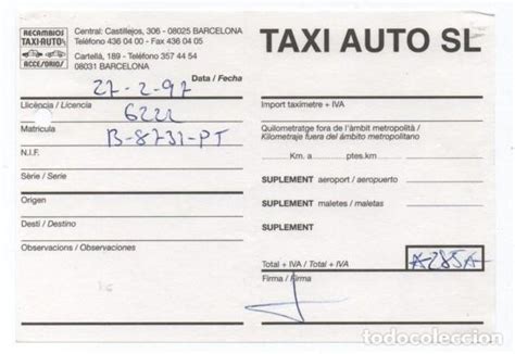Recibo De Taxi Para Imprimir Actualizado Noviembre Images