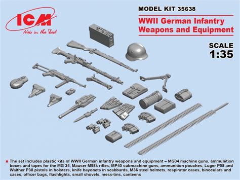 Icm 35638 Wwii German Infantry Weapons And Equipment 1 35 Akcesoria