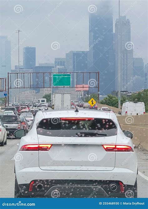 Congested Chicago Traffic in Rain Stock Photo - Image of automobile