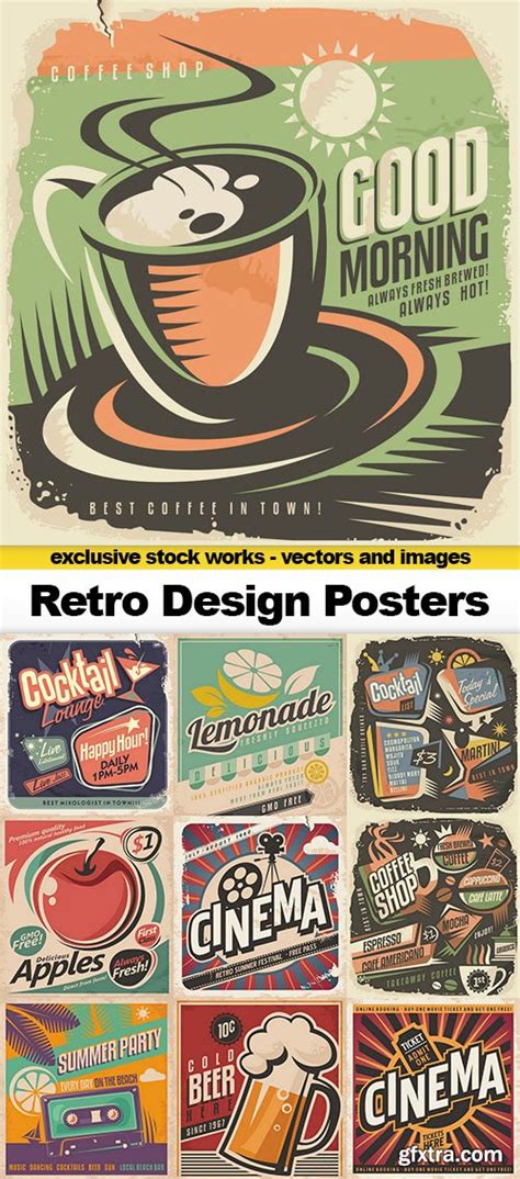 Retro Vintage Vector Graphics Bundle 70 Retro Poster Designs