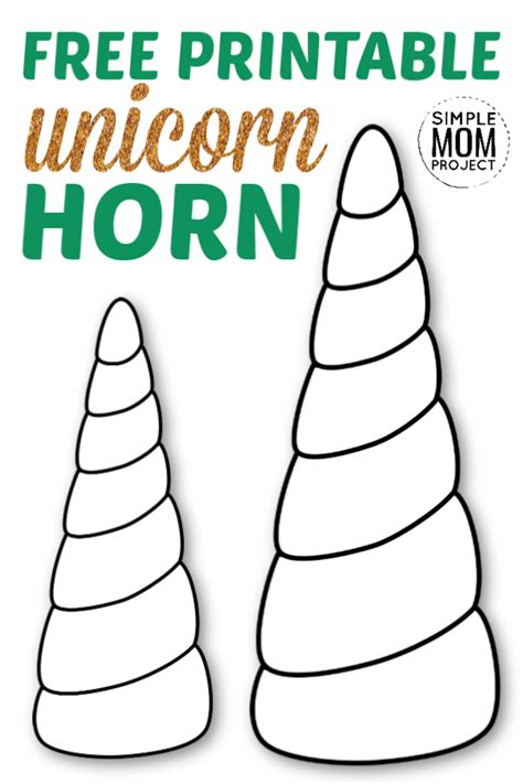 Your diy unicorn headband is finished! Free Printable Unicorn Horn Templates - Simple Mom Project ...
