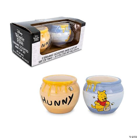 Disney Winnie The Pooh Hunny Pot Sculpted Ceramic Mini Mugs Set Of 2 Oriental Trading