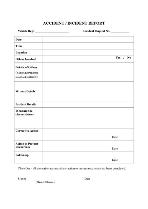 incident report form