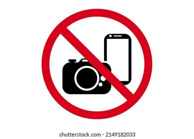 Phone Forbidden Sign Photography Prohibited Photo Stock Vector Royalty Free