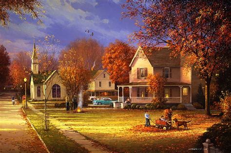 1920x1080px 1080p Free Download Autumn Village Leaves Cottages