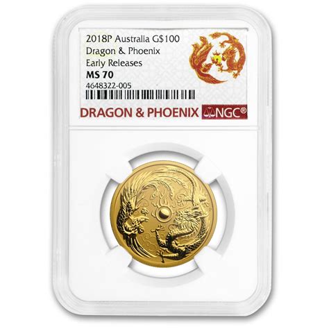 Buy 2018 Australia 1 Oz Gold Dragon And Phoenix Bu Ms 70 Ngc Er Apmex