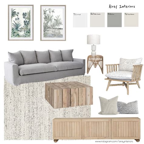 Coastal Living Room Interior Design Mood Board By Aireyinteriors