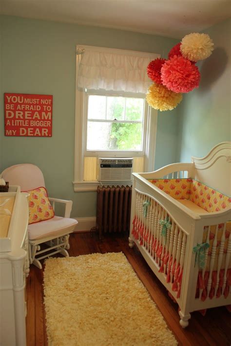 My eyes were pleasant because there were many wide transparent windows. coral, aqua, and yellow nursery | Yellow nursery, Kids ...