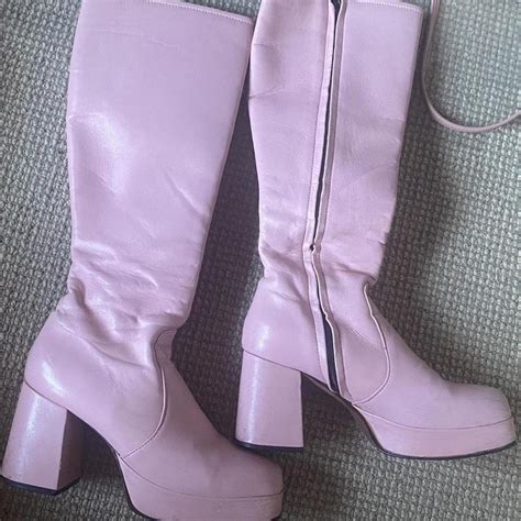 Baby Pink Gogo Boots Have Been Well Worn But Still Depop
