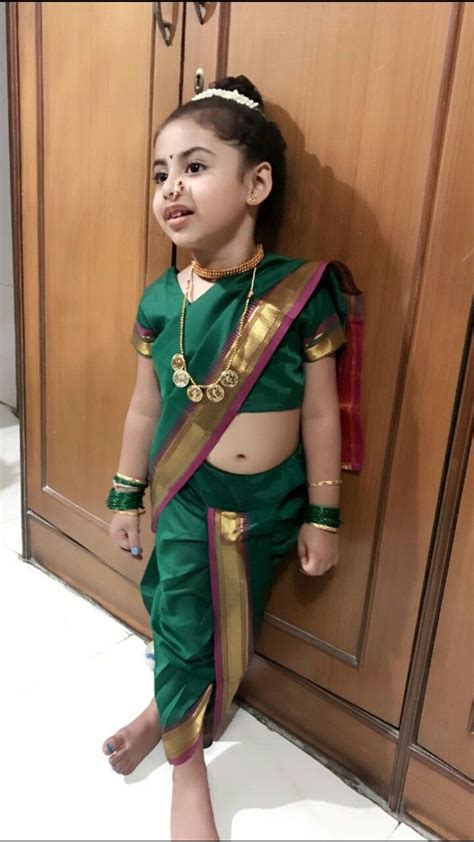 Maharashtrian Attire For Kids Fancy Dress Competition And The Pose Is