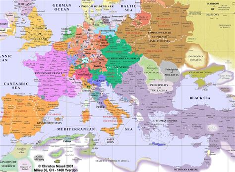 Map Of Europe In 1600 The Herb Pantagruelion