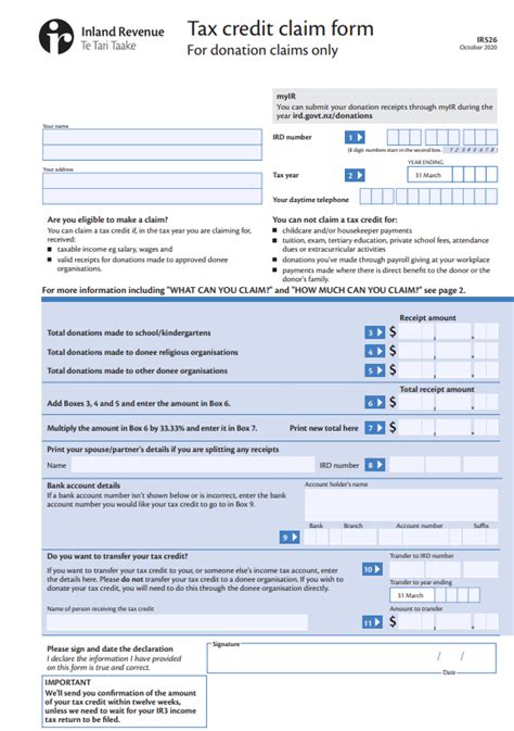 Ird Donation Rebate Form