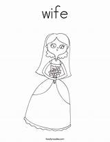 Coloring Wife Bridal Shower Bride Built California Usa Twistynoodle Outline Noodle sketch template
