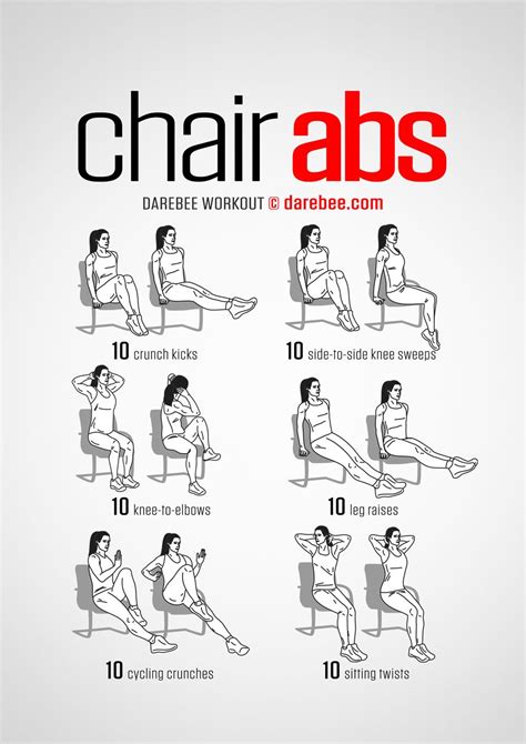 100 Office Workouts Chair Exercises For Abs Exercise Office Exercise
