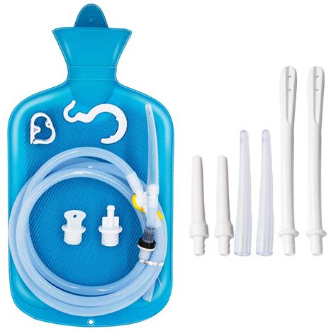 buy enema bag 2l home enema kit with 6 5ft long silicone hose 7 enema tips controlable water