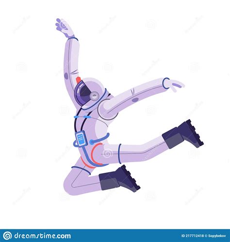 Dancing Astronaut Cosmonaut Performing Modern Dance Stock Vector