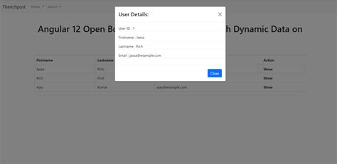 Angular Open Bootstrap Modal Popup With Dynamic Data On Button