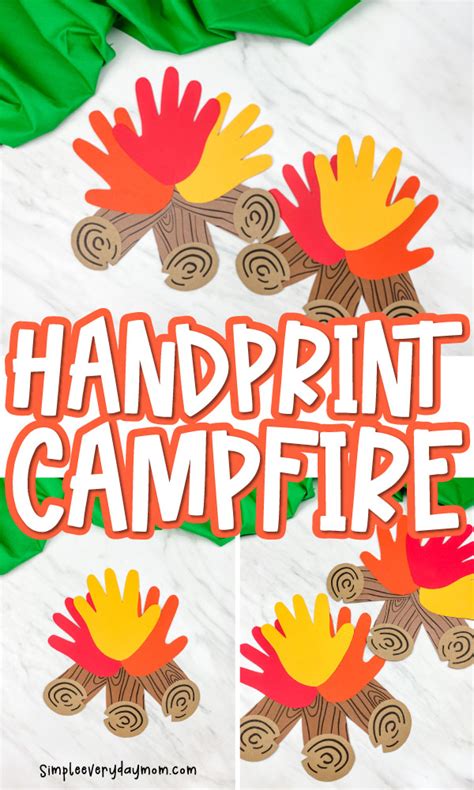 Handprint Campfire Craft For Kids Free Template