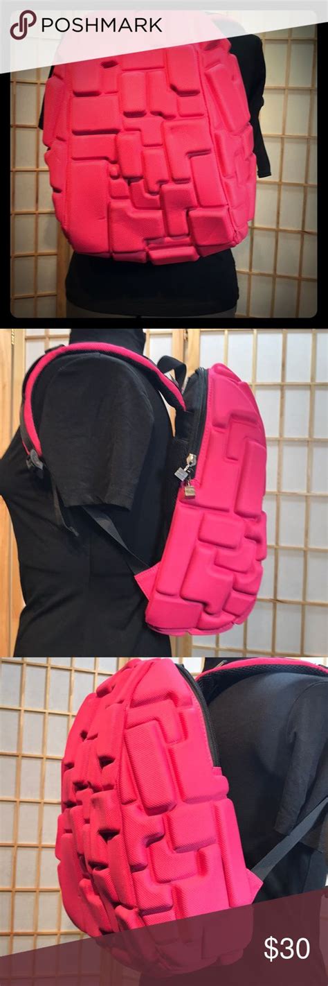 mad pax pink backpack pink backpack patterned backpack backpacks