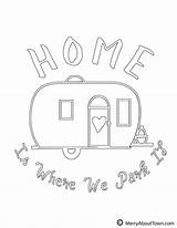 Camper Retro Campers Coloring Printables Where Park Happy Quilt Merryabouttown Applique Patterns sketch template