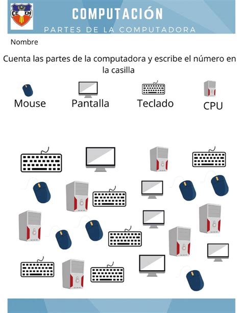 Ficha De Partes De La Computadora Para Primero Preescolar Profesor De