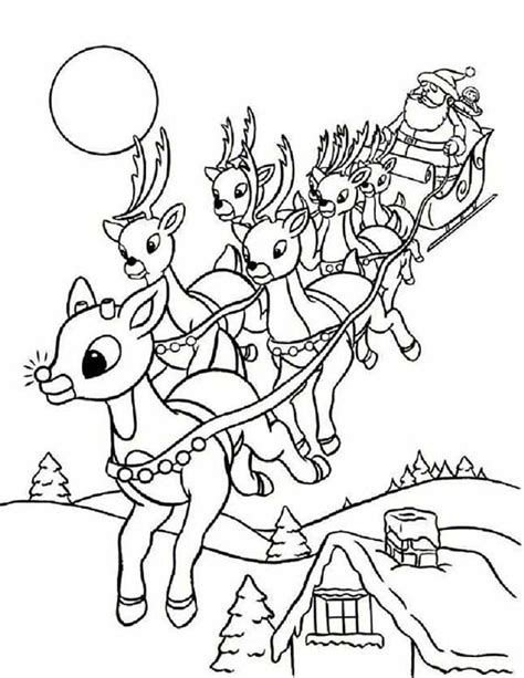 The reindeer has physical features that are brown in color and body hair that is grayish brown. Santa And Reindeer Coloring Pages Printable - Coloring Home
