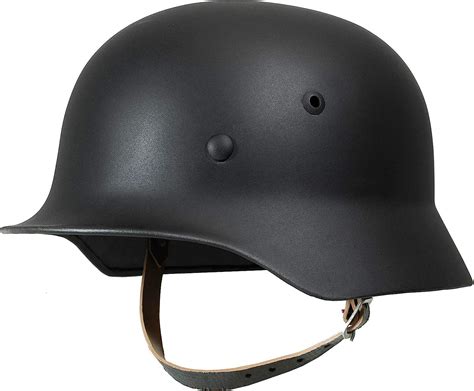 Ww2 German Army Black M35 Steel Helmet With Leather Liner