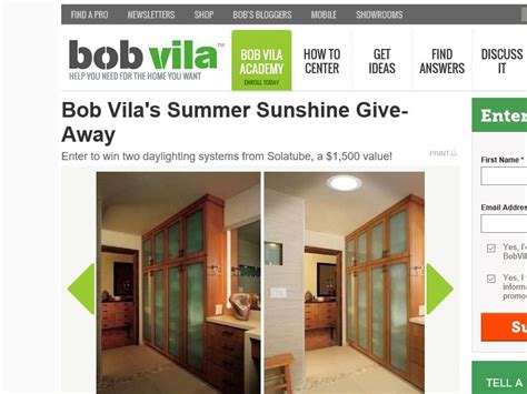 Bob Vilas Summer Sunshine Give Away Sweepstakes