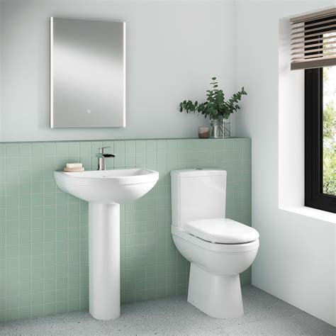 Nuie Ivo 375 X 625mm White Close Coupled Comfort Height Wc Pan And