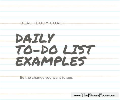 Beachbody Coach Daily To Do List With Printables The Fitness Focus