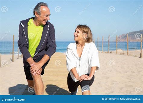 Close Up Of Sporty Elderly Couple Training With Pleasure Stock Image