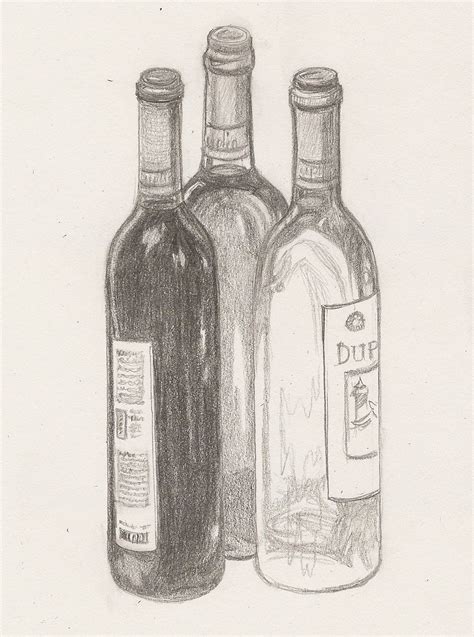 How To Draw A Wine Bottle In Pencil Best Pictures And Decription