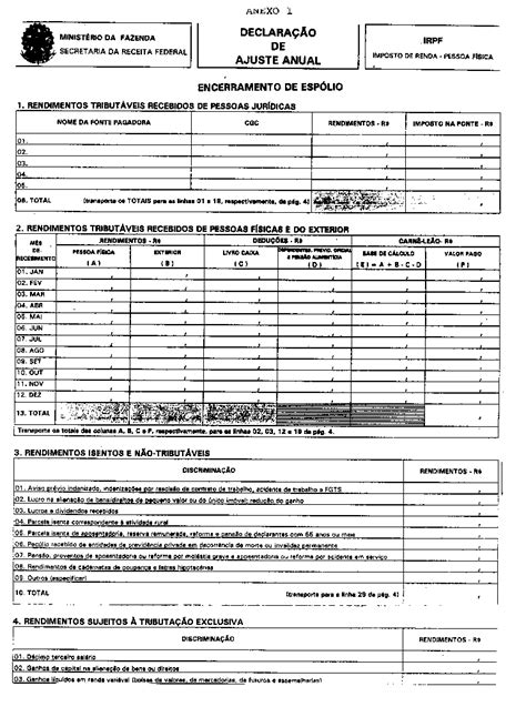 Declaração De Imposto De Renda Preenchida Declaração De Imposto De