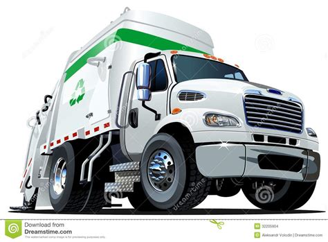 cartoon garbage truck stock vector illustration  machine