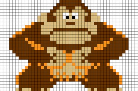 Donkey Kong Perler Bead Pixel Art Vlr Eng Br