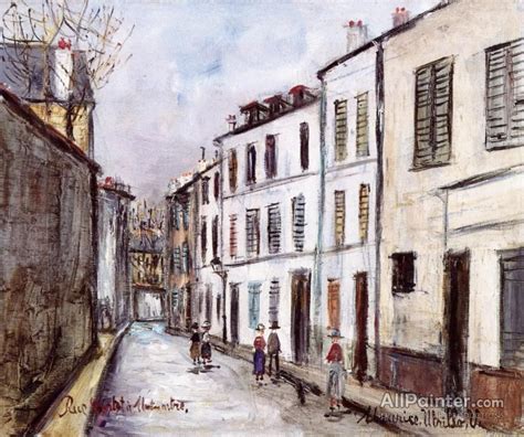Maurice Utrillo Rue Cortot In Montmartre Oil Painting Reproductions For