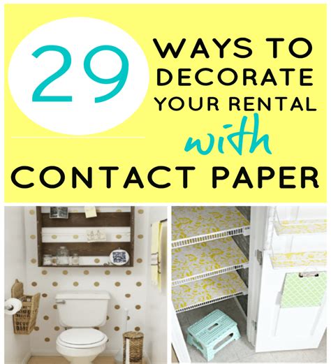 From swapping out hardware to doing an actual renovation, there are lots of ways to transform your rental. 29 WAYS TO DECORATE YOUR RENTAL WITH CONTACT PAPER ...