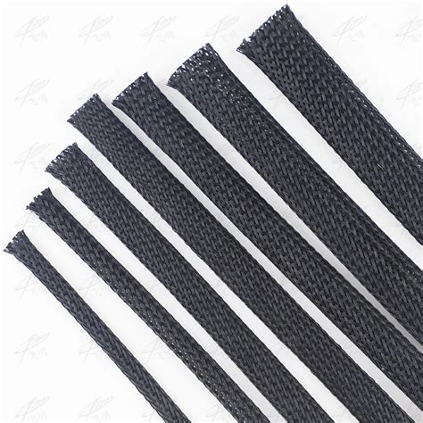 5m Black Braided Cable Sleeving Pet Nylon Wrapping Cable Casing Cable